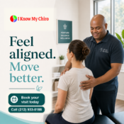 Chiropractor helping patient improve posture and alignment at I Know My Chiro in NYC